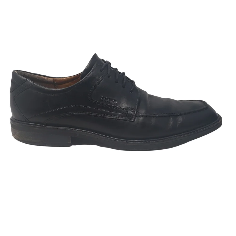 Ecco Black Leather Derby Shoes‎ Size Eur 45 US 11 Lace Up